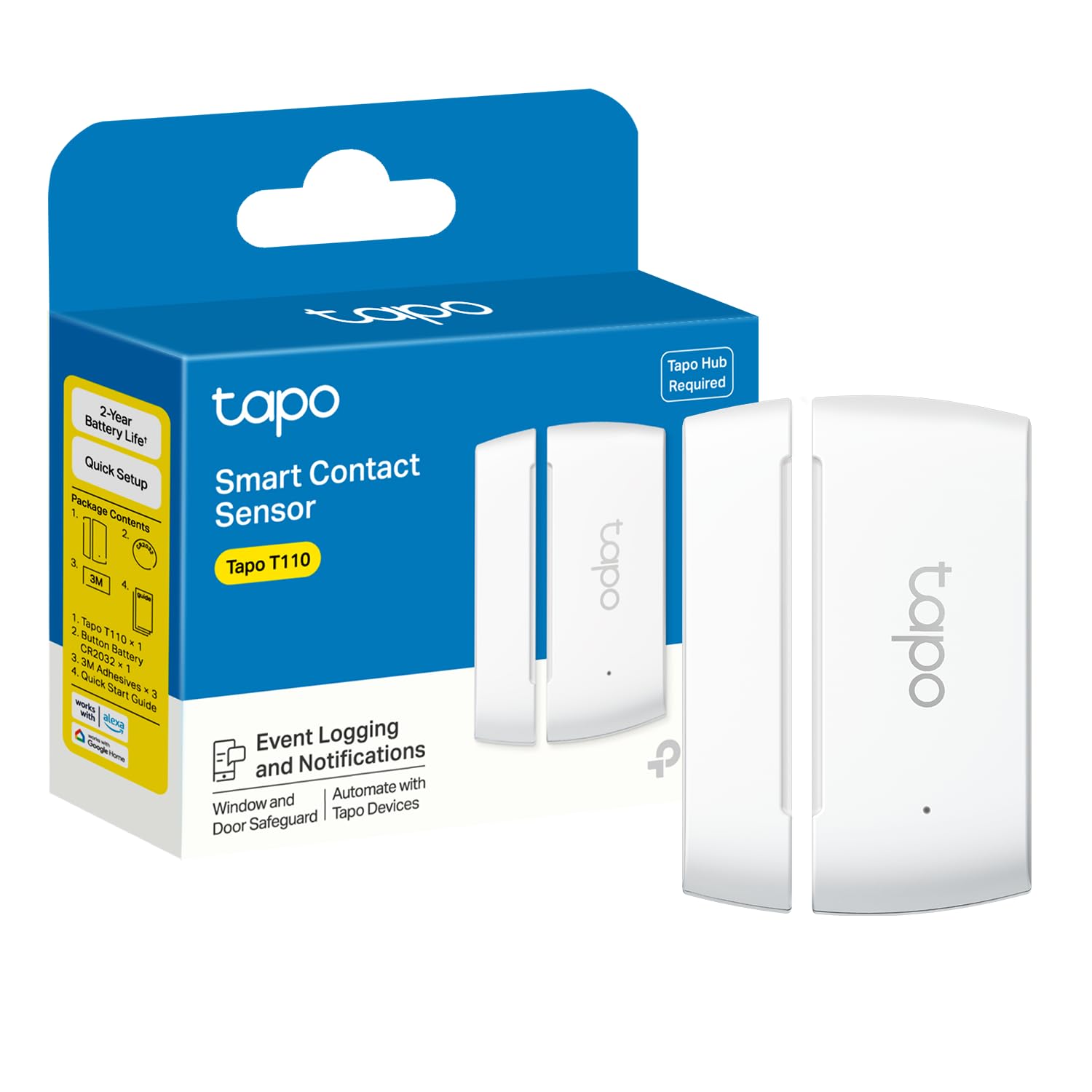 Tapo Sensor de porta mini, REQUER Tapo Hub, bateria de longa